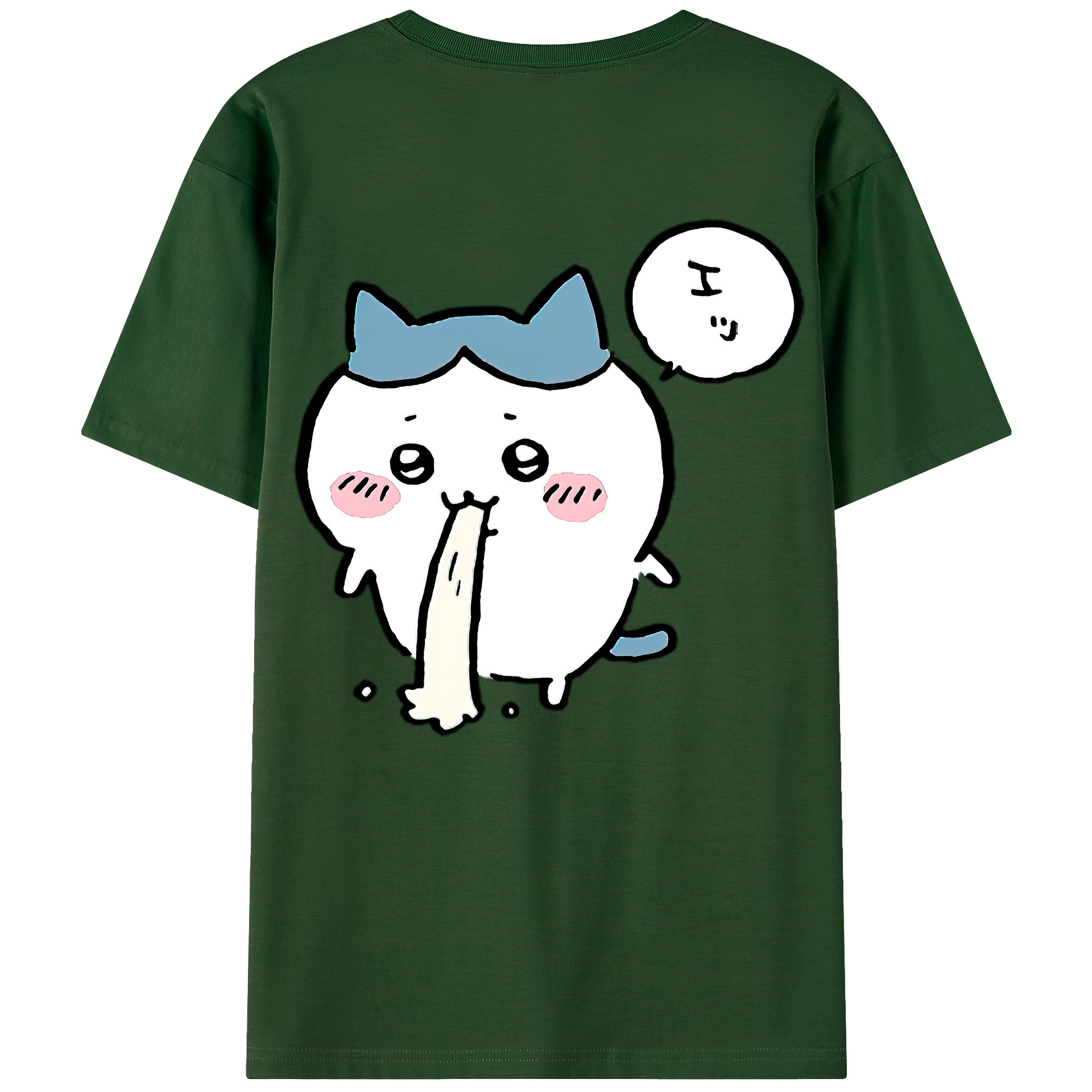 （画像用） ちいかわ ハチワレ Chii-kawa hachiware 綿100％半袖Tシャツ（背面プリント）